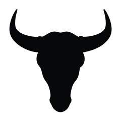 Cow skull silhouette icon and vector illustration Design