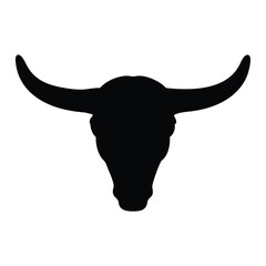 Cow skull silhouette icon and vector illustration Design