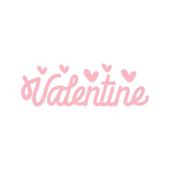 Valentine’s Day typography text on plain white transparent isolated background for card, shirt, hoodie, sweatshirt, apparel, tag, mug, icon, poster or badge