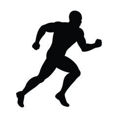 Running Muscular Man silhouette icon with black color vector illustration Design and sports style Logo 