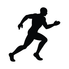 Running Muscular Man silhouette icon with black color vector illustration Design and sports style Logo 