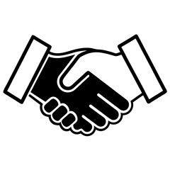 Handshake icon vector silhouette art illustration