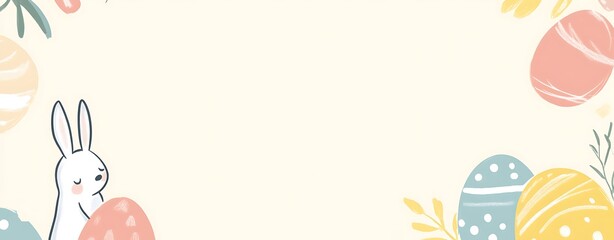 A cute Easter-themed background with pastel-colored eggs