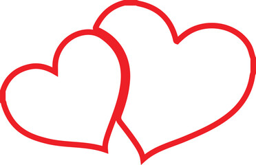 Heart clip art design on plain white transparent isolated background for card, shirt, hoodie, sweatshirt, apparel, tag, mug, icon, poster or badge