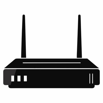 black router with antennas clip art preview