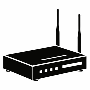 black router with antennas clip art preview