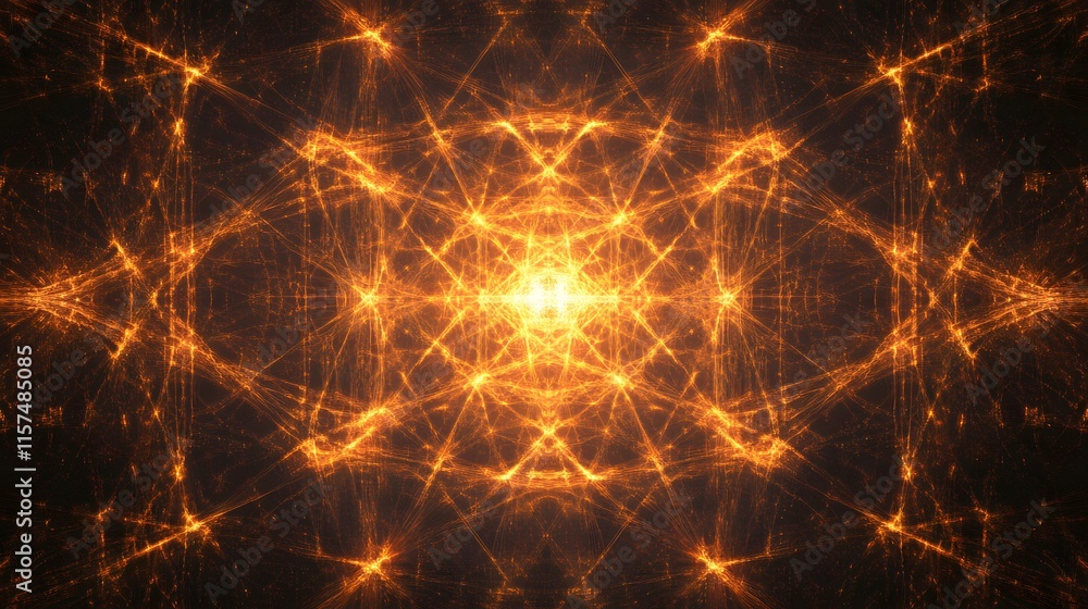 Poster dynamic light patterns abstract art digital visualization dark background artistic perspective energ