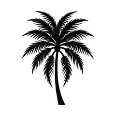 Amazing palm tree silhouette Vector