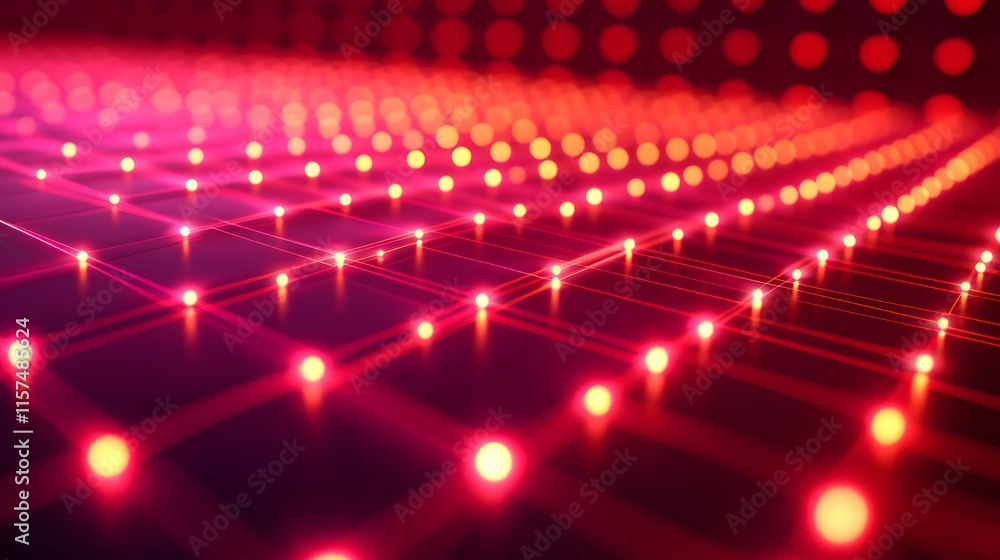 Poster dynamic light patterns creating abstract visuals digital art technology environment vibrant viewpoin