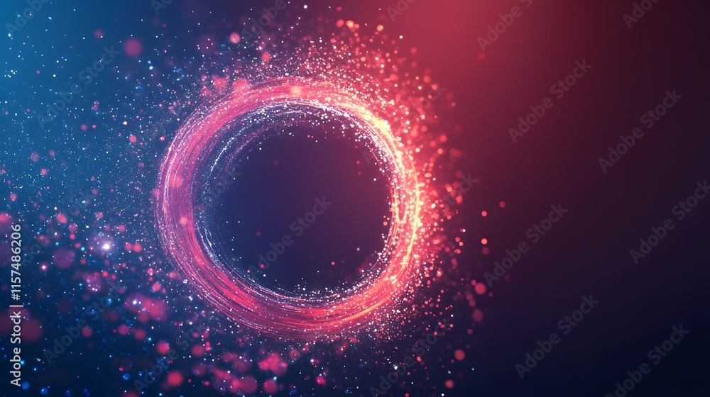 Poster dynamic particle burst event abstract background digital artwork creative space vibrant colors moder