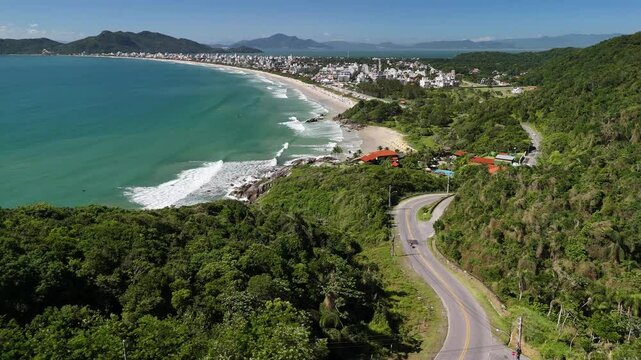Aerial view of Mariscal Beach - Bombinhas, Santa Catarina, Brazil