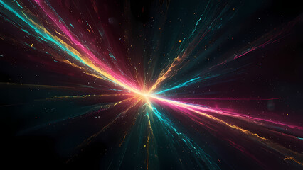 Obraz premium A futuristic abstract plasma beam illustration showcasing vivid streaks of bright pink, cyan, and gold