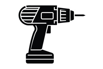 attractive electric drill machine silhouette vector illustration