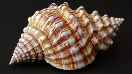 Obraz premium Isolated seashell showcasing intricate grooves with balanced light and shadow details