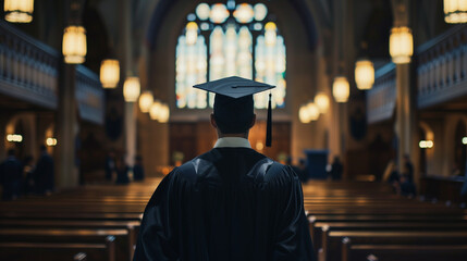 graduate in cap and gown