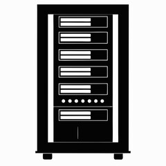 Server Rack Silhouette Vector Illustration