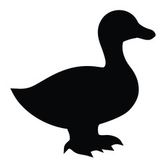 silhouette of a cute duck vector and illustration Design