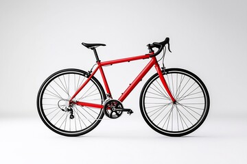 Fototapeta premium Sleek Red Bicycle with Striking Design for Dynamic Cycling Enthusiasts
