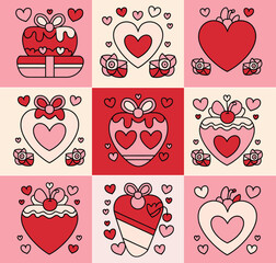 Sweethearts box cute valentine decoration clip Art illustration graphic design