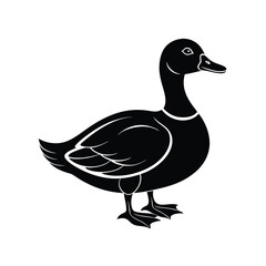silhouette of a cute duck vector illustration Design