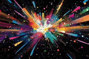 Fototapeta premium An Explosion of Vibrant Hues A Kaleidoscope of Colors in a Dynamic Abstract Art Display