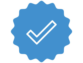 Verified badge icon tick symbol vector approved check mark icon.