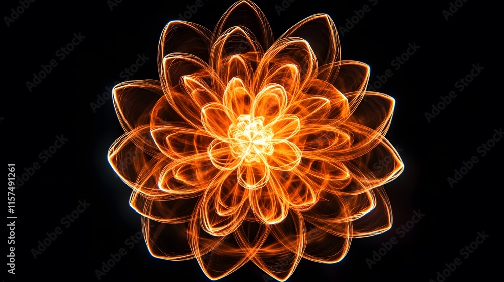 Poster dynamic light pattern creation digital space abstract art dark environment close-up view visual conc