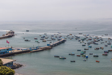 Sunny day at Fisherman's Wharf, Chorrillos District, Lima - Peru