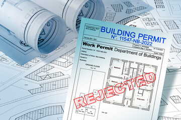 REJECTED BUILDINGS PERMIT CONCEPT with refusing residential building project
