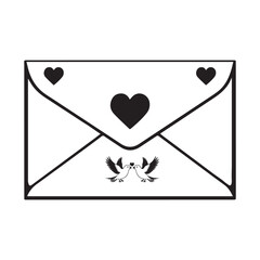  Valentine day Love Letter vector silhouette illustration