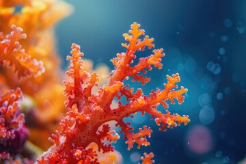 A beautiful orange red coral in Madagascar.