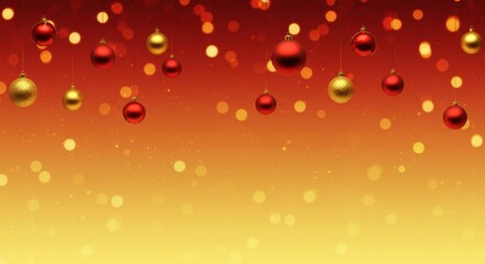 Red and Gold Christmas Ornament Background 