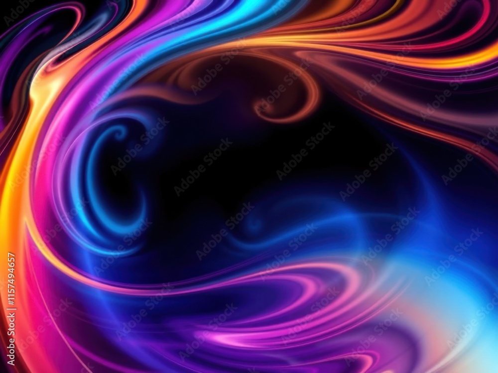 Poster vibrant abstract colorful swirls in motion creating a dreamlike background with fluid patterns of li