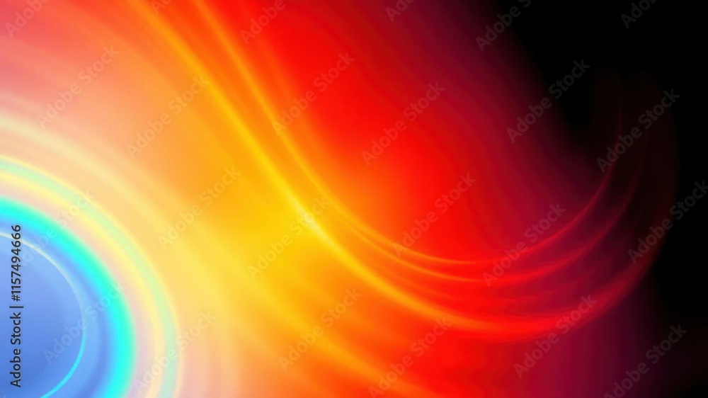 Fototapete abstract dynamic flow of colorful light waves on a black background creating a vibrant visual experi