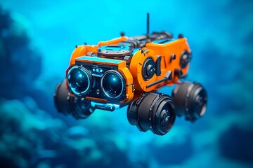Futuristic Underwater Drone Robot Exploring the Deep