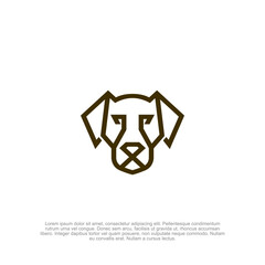 Striking and modern dog head logo with bold outline lines, combining strength and simplicity for a memorable brand identity