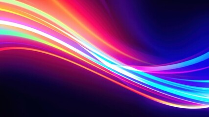 Vibrant Abstract Light Waves with Colorful Gradients on a Dark Background for Artistic and Modern Design Projects