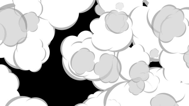 2種の爆発の煙トランジション,透過背景,白
