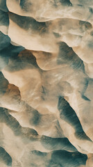 Obraz premium gold yellow wave desert hills flowing aerial view minimal background ai generated vertical visual concept