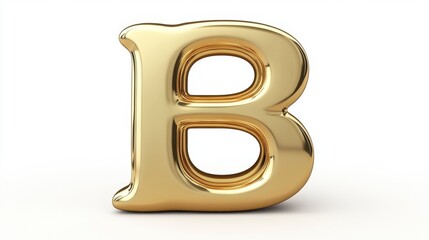 Golden 3D Letter B, Shiny, Glossy, Alphabet, Luxury, Elegant, Font