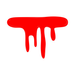 Red Liquid Dripping Downwards Simple Graphic Design