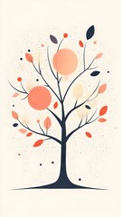 Abstract Tree with Circular Leaves and Dots