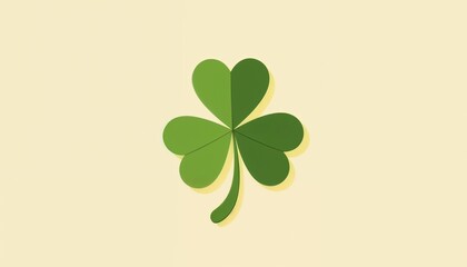 Leaf clover in modern design on pastel background for decoration