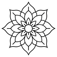 flower mandala in vector outline coloring book page line art drawing mandala design patterns unique design with nature style ,Mandala Design art work silhouette vector illustration