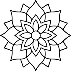 flower mandala in vector outline coloring book page line art drawing mandala design patterns unique design with nature style ,Mandala Design art work silhouette vector illustration