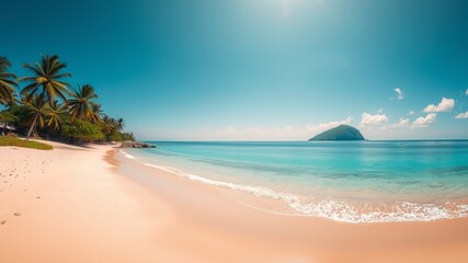 Seychelles Beach Panorama - Stunning Azure Waters, Bright Sands