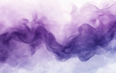 Fototapeta premium Abstract Purple Smoke Swirls: A Serene and Dreamlike Watercolor Painting