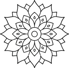 flower mandala in vector outline coloring book page line art drawing mandala design patterns unique design with nature style ,Mandala Design art work silhouette vector illustration