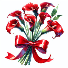 Red Kala Flowers Bouquet, Valentines Day Flowers
