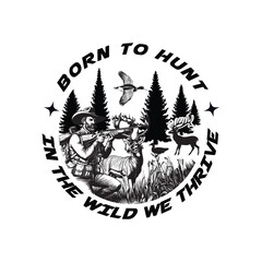 new hunting t shirt design illustration